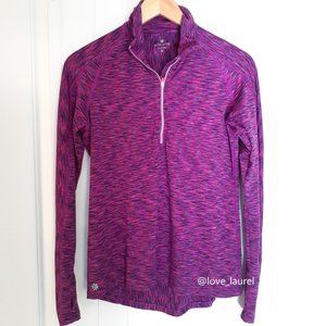 Athleta Mendoza Space Dyed Half Zip Pullover Purple Size S